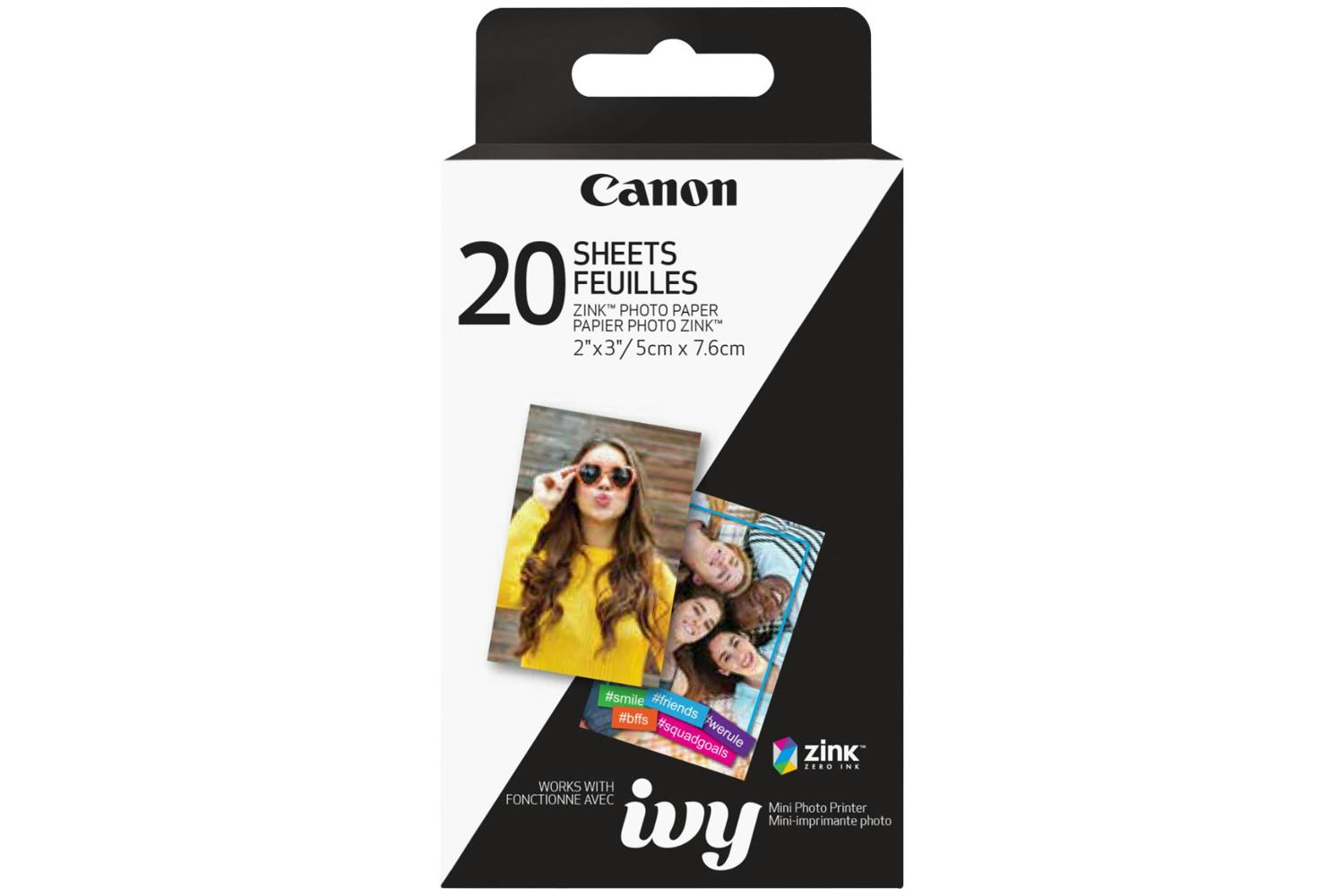 canon zink paper for zoemini 20 sheets
