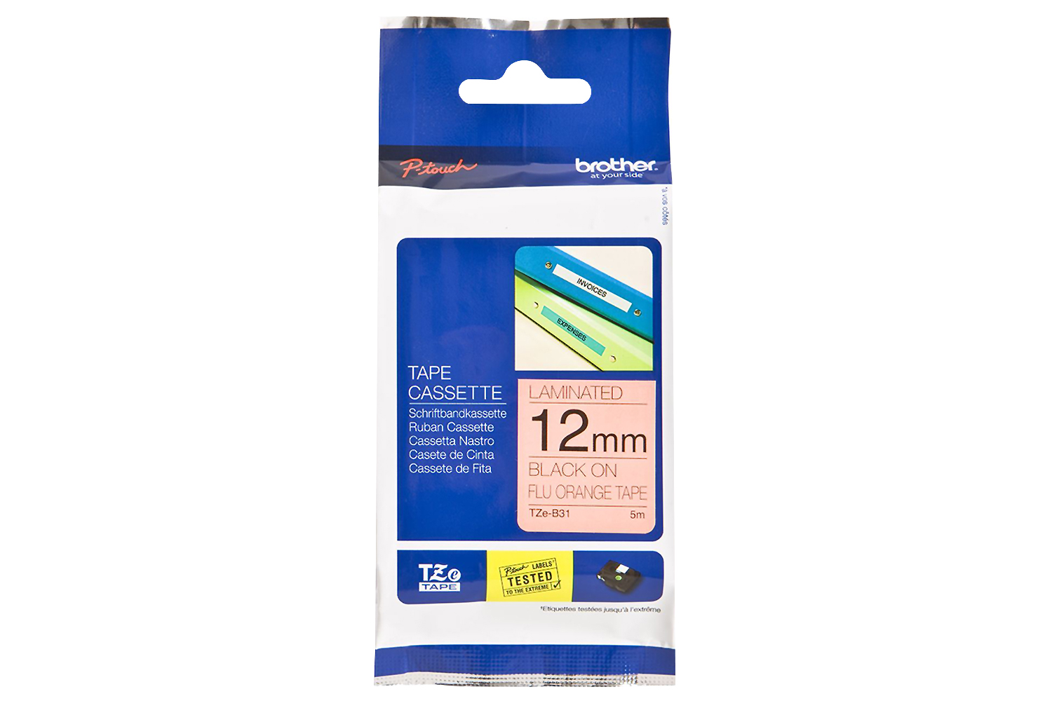 Brother TZe-B3 12mm Labelling Tape Cassette | Black on Orange