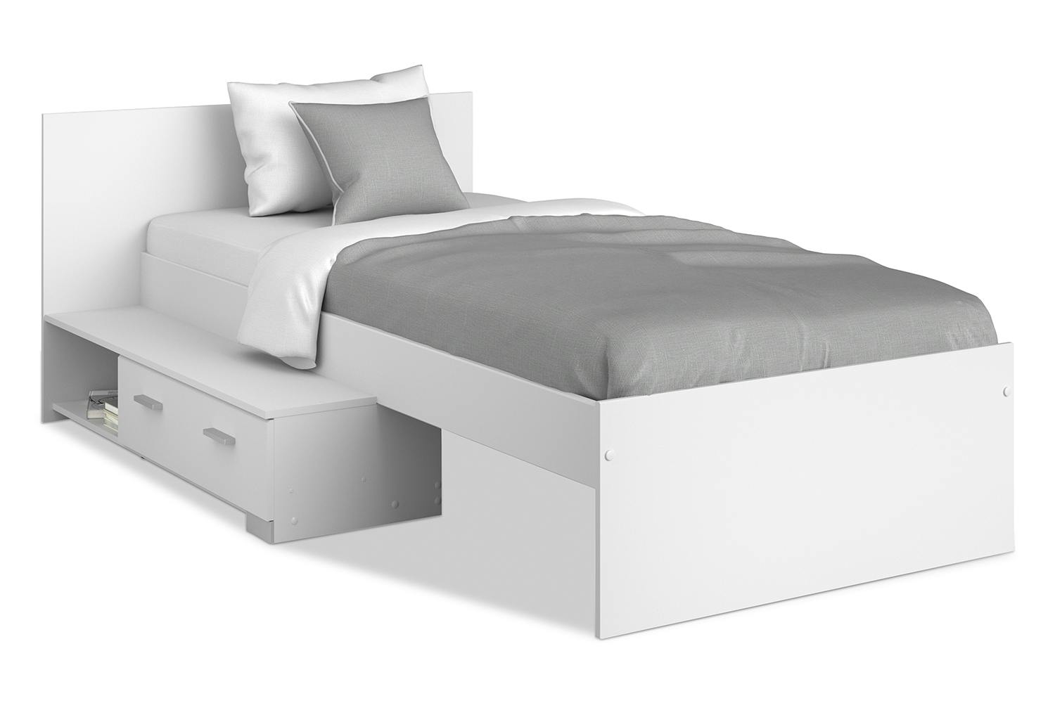 Galaxy Bed Frame Drawer White