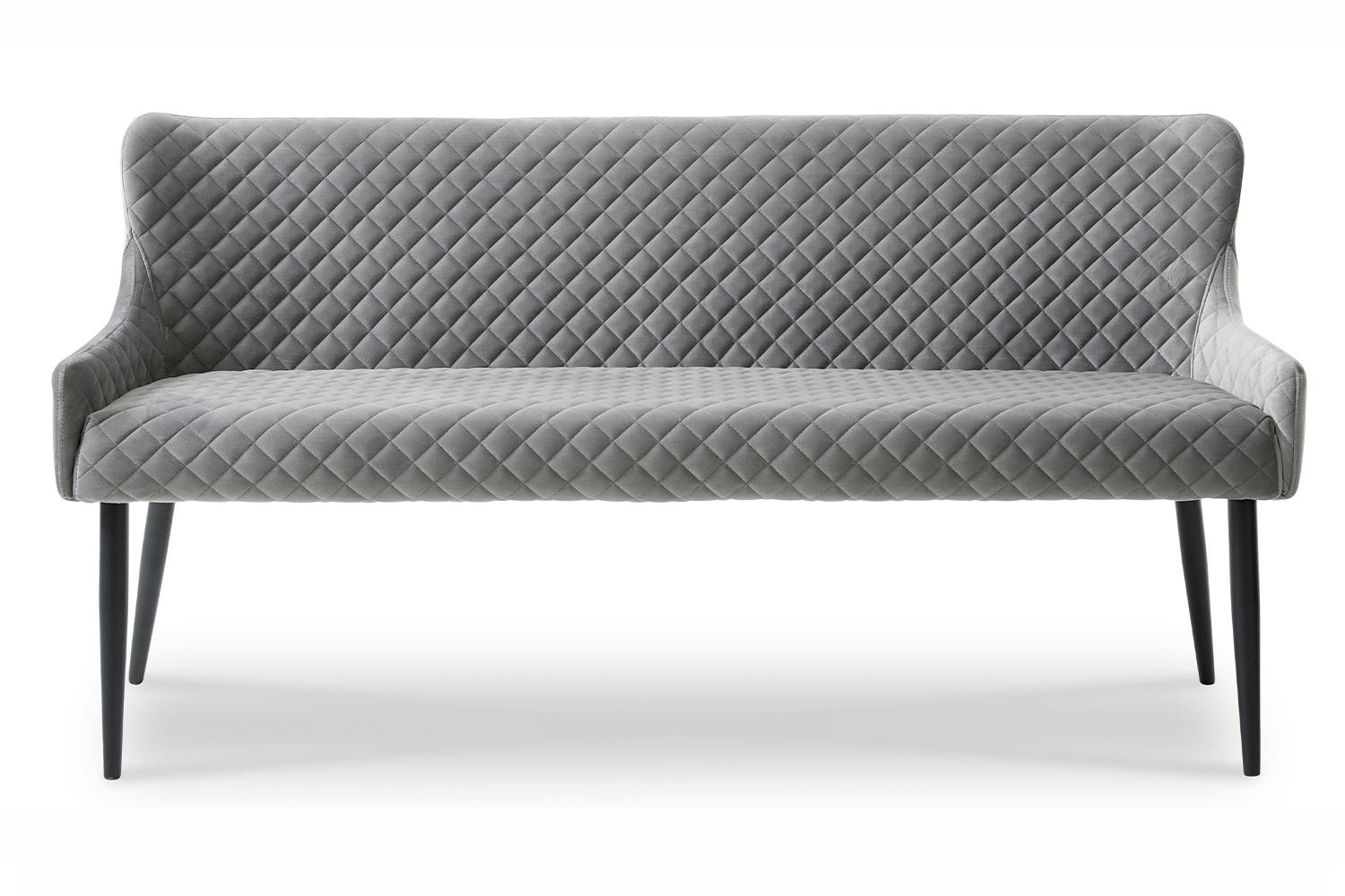 Saxon Velvet Bench | Grey