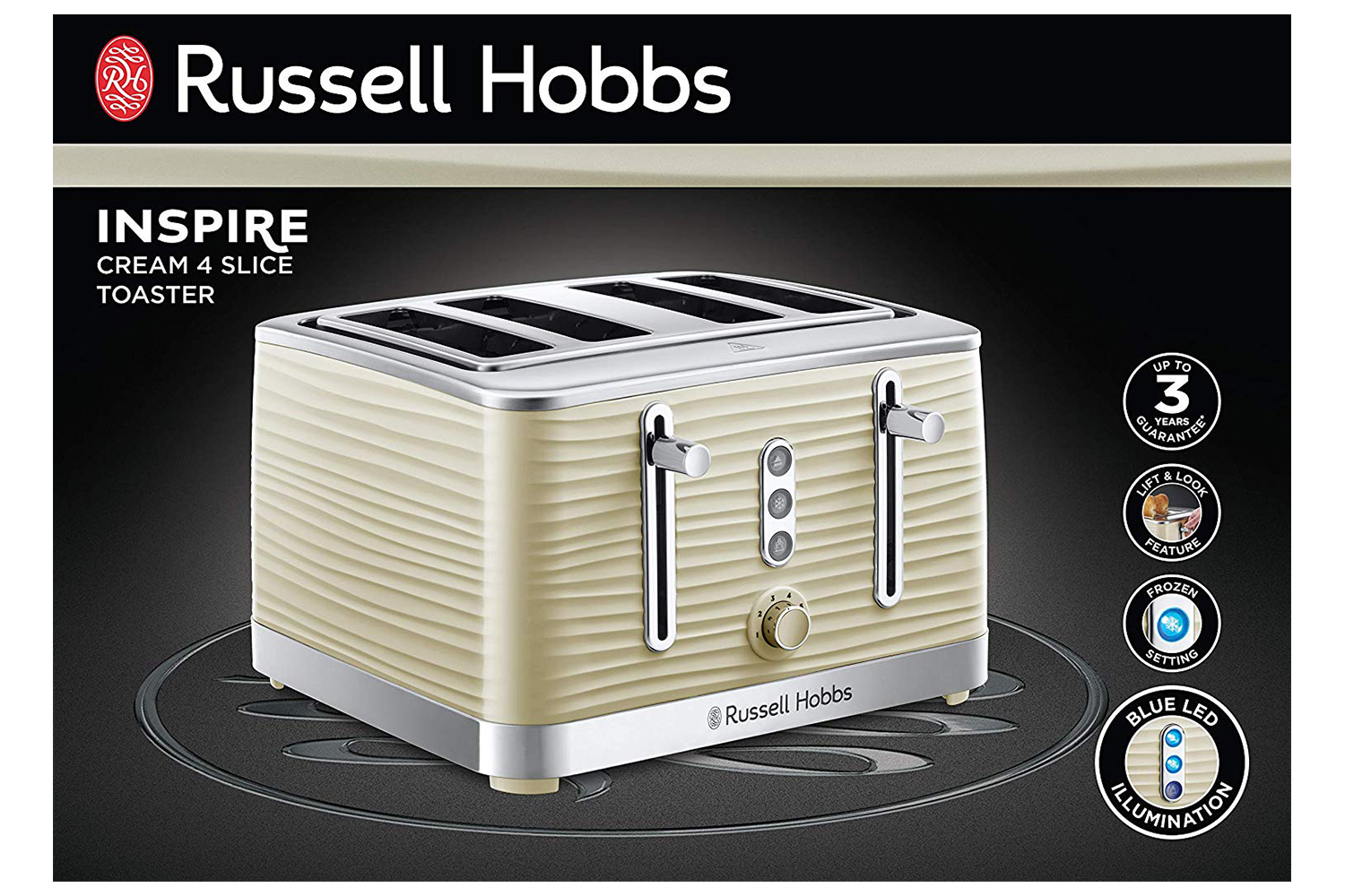 russell hobbs inspire toaster cream 4 slice