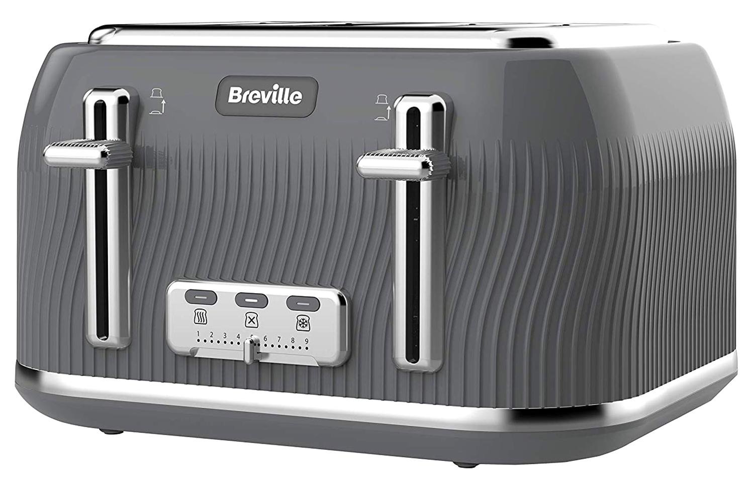 Breville Flow Illuminating Kettle VKT091 & VTT891 4Slice Toaster-Cream. 