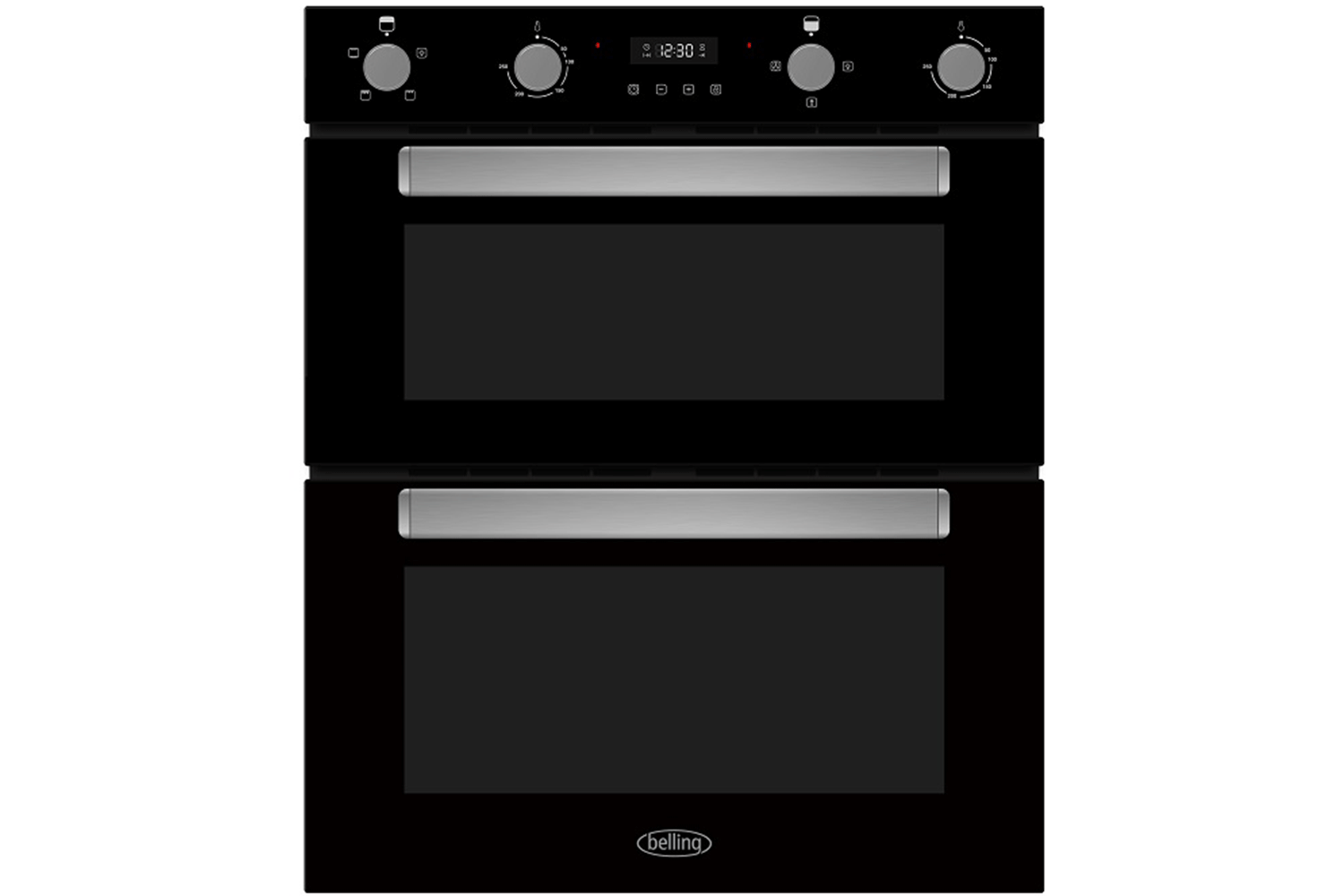 belling black double oven