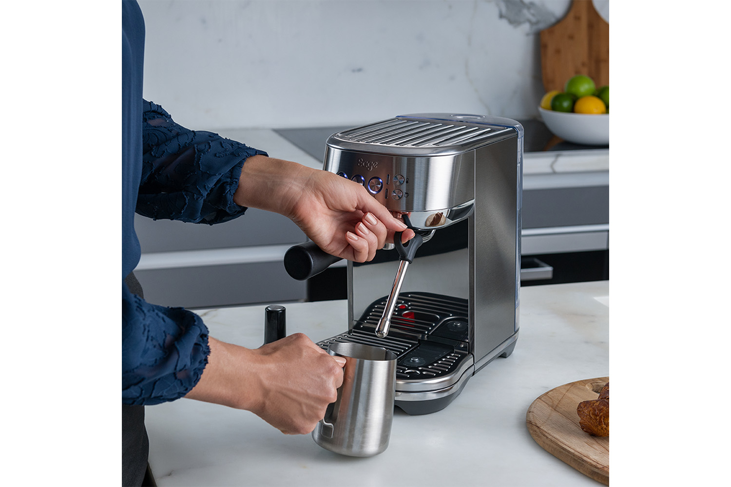 Sage The Bambino Plus Coffee Machine | SES500BSS4GUK1 | Brushed Stainless Steel