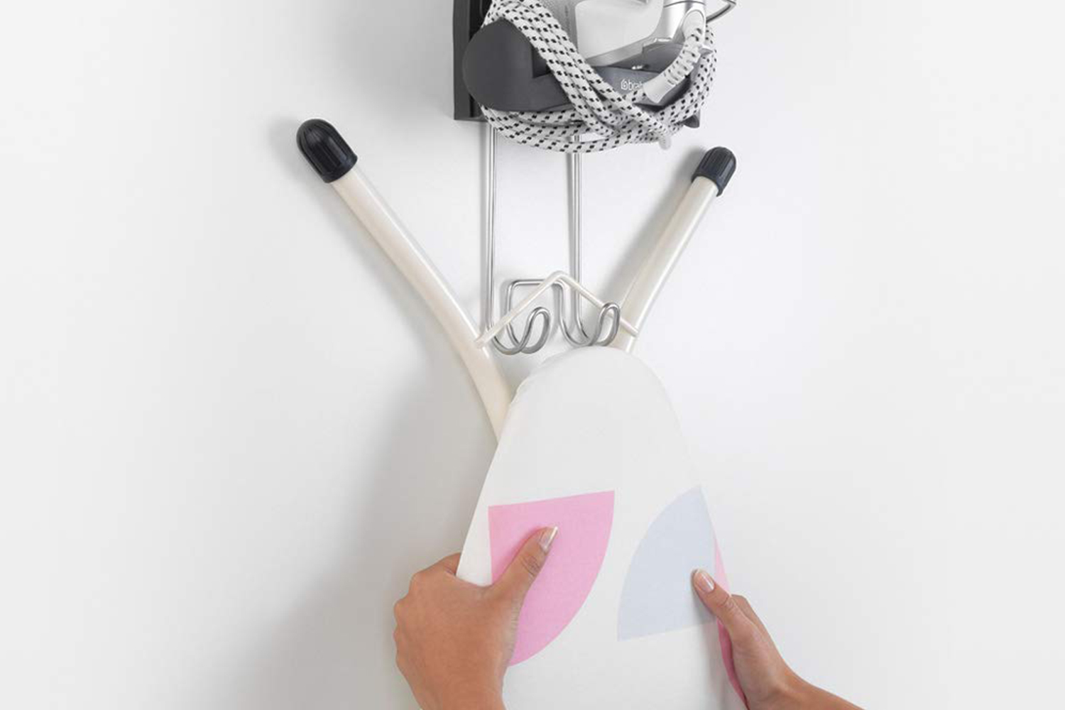 Brabantia Wall-Mounted Iron Rest and Ironing Board Holder | Cool Grey