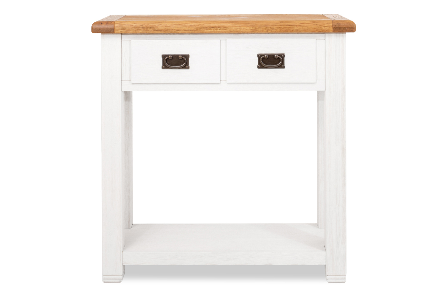 Wood and deals white console table