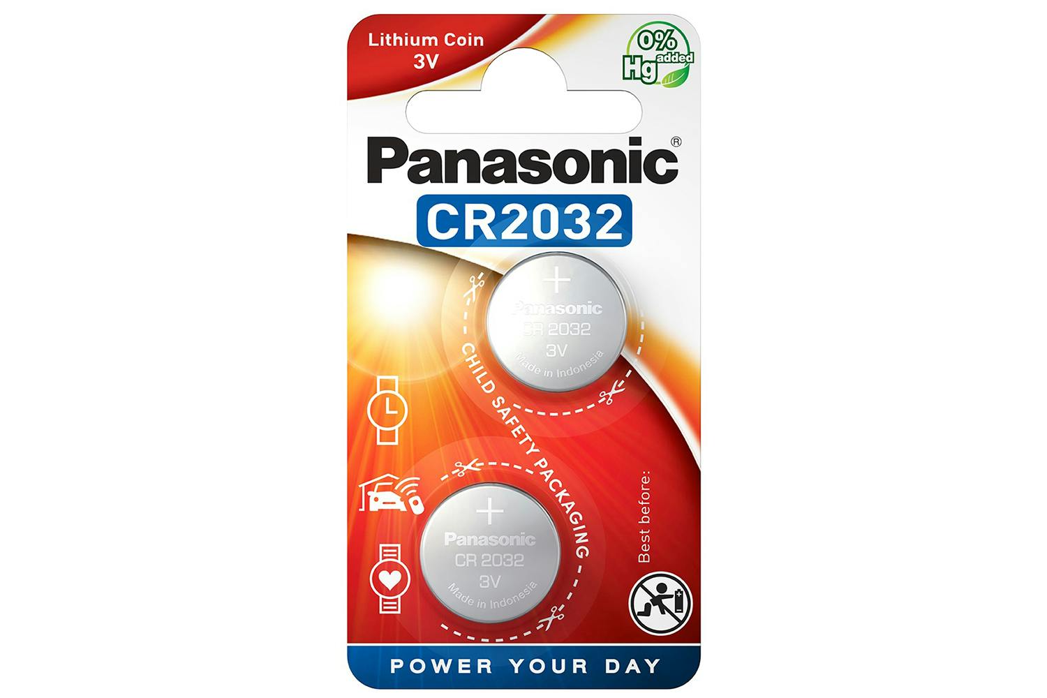 Panasonic CR2032 3V Lithium Coin Battery | 2 Pack