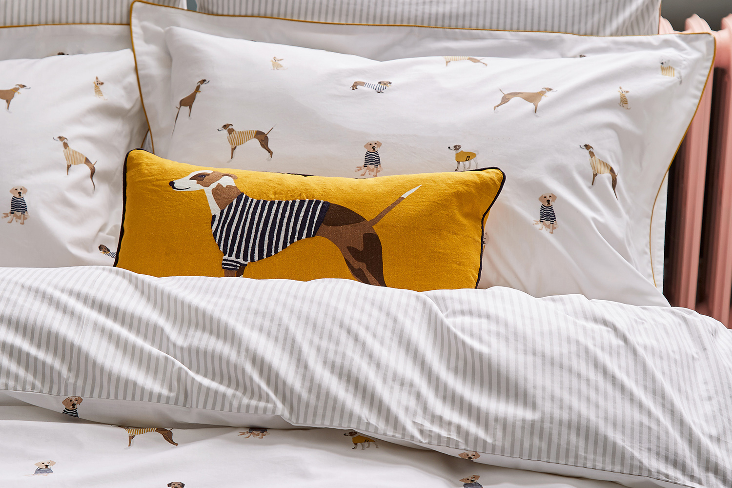 Joules Harbour Dogs Duvet Cover Set Chalk Double Ireland