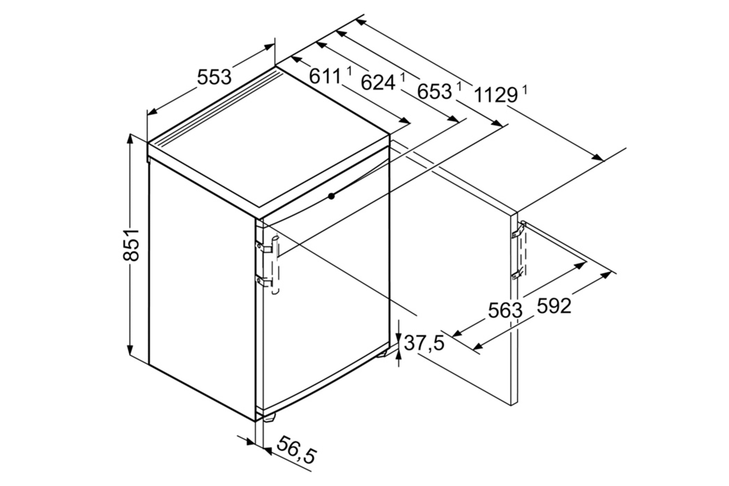 Liebherr Freestanding Under Counter Freezer GP1213 Ireland