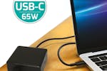 Port Designs 65W Type-C Laptop Power Supply with Charging USB Port