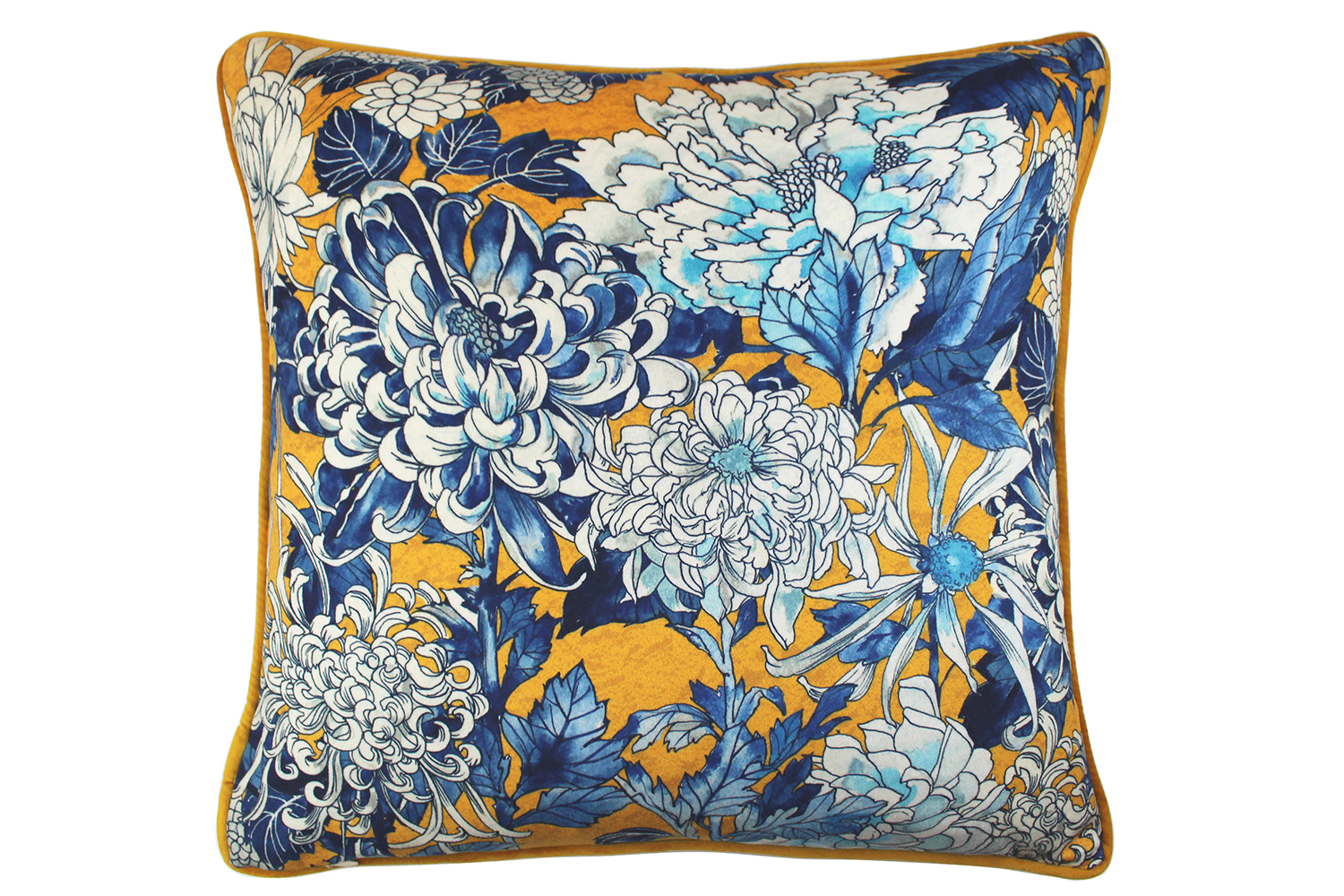 Sakura Cushion Yellow Blue 43 X 43 Cm Ireland