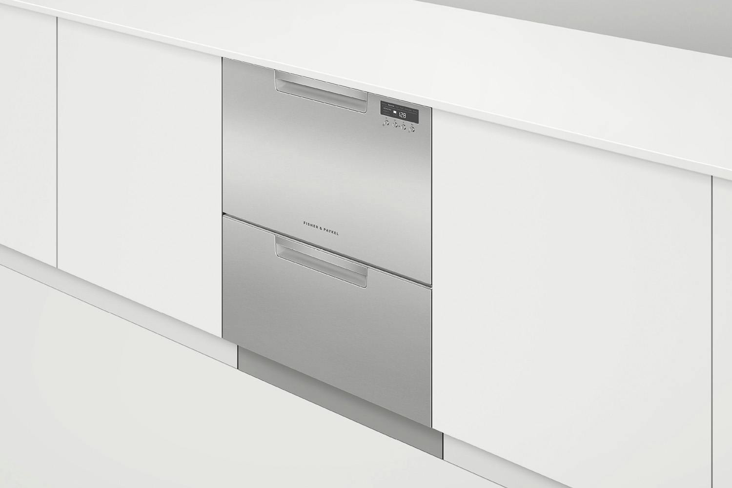 DD24DCTX7  Fisher Paykel Tall Tub Double Dishwasher Drawer w/Recessed  Handle - Stainless Steel