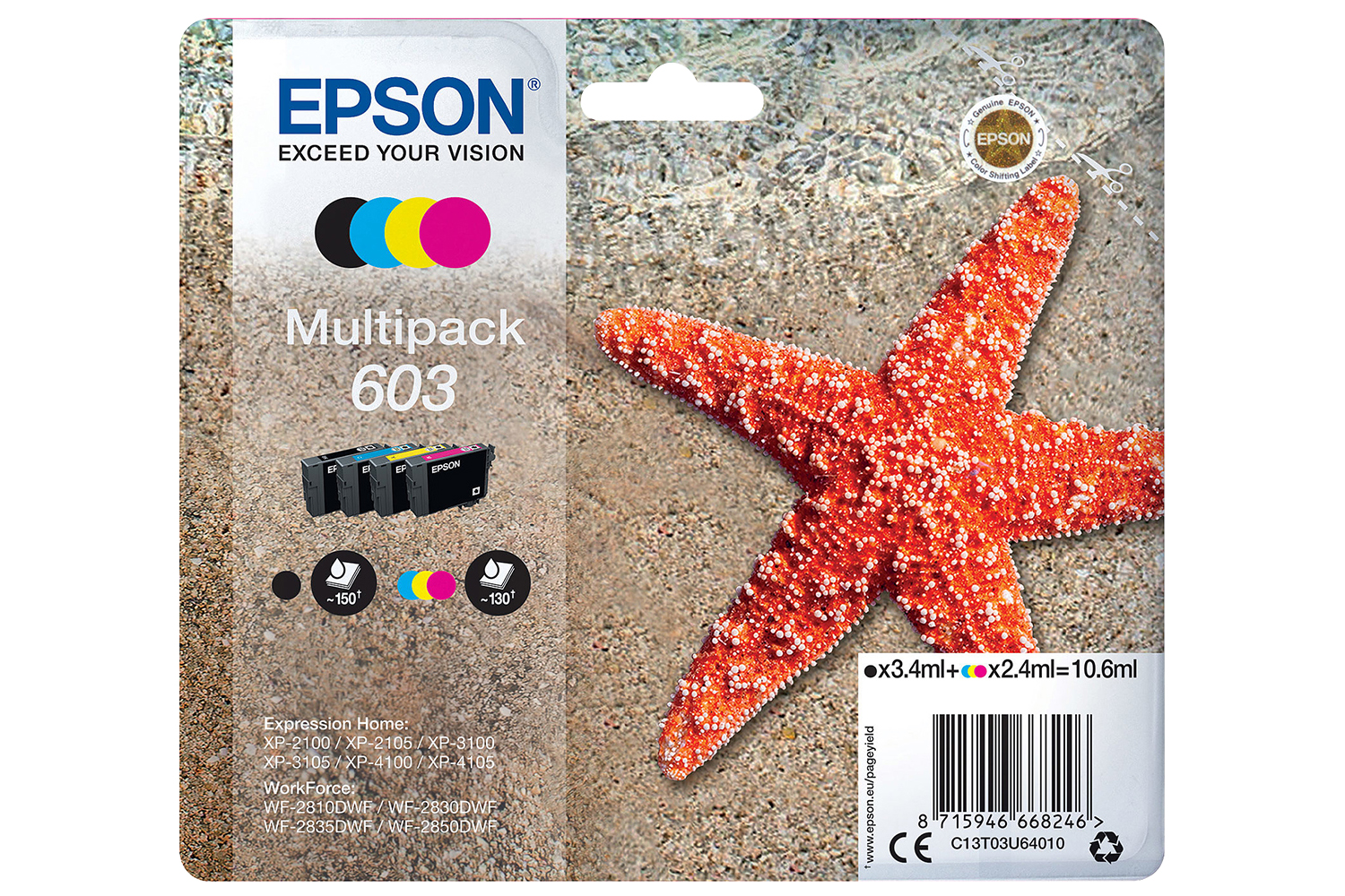 Epson Starfish Ink | Multicolour | 4 Pack