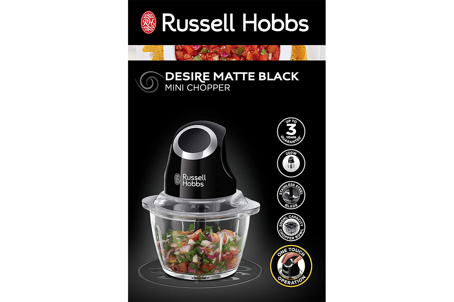 Russell Hobbs Desire Mini Chopper 24662 Matte Black Ireland