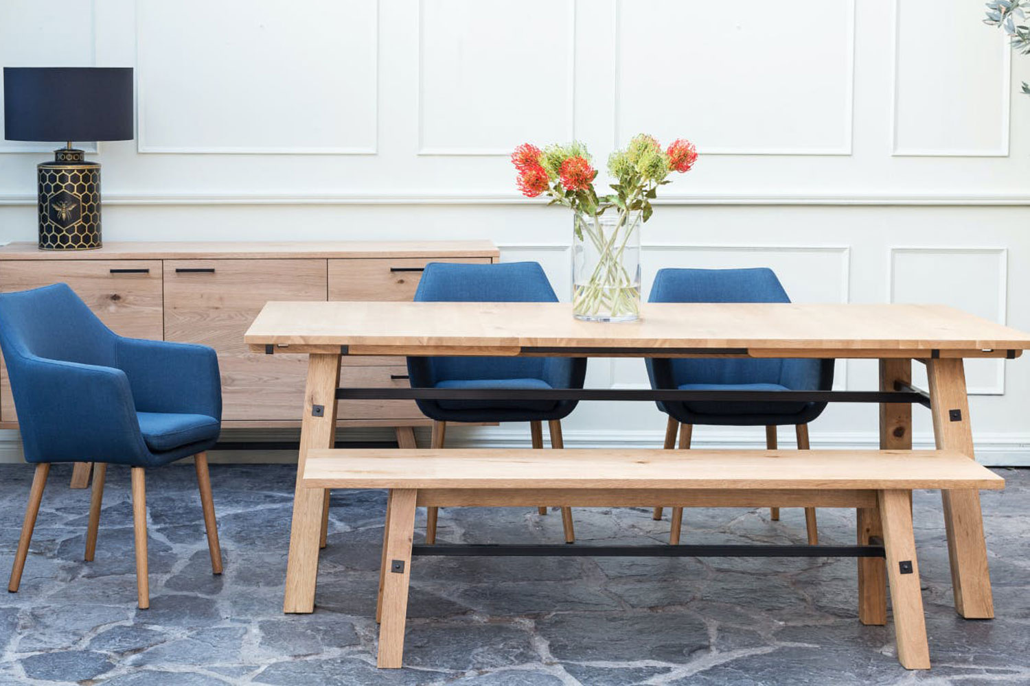 dark blue kitchen chairs