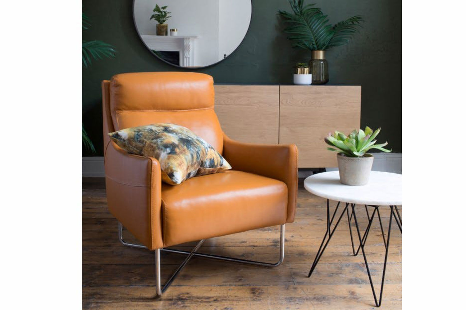 Wendy Accent Chair | Leather | Mustard