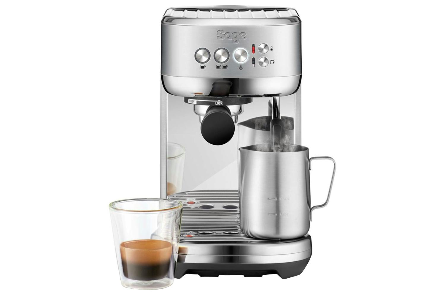 Sage The Bambino Plus Coffee Machine, SES500BSS4GUK1, Brushed Stainless  Steel