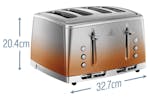 Russell Hobbs Eclipse 4 Slice Toaster | 25143 | Copper Sunset