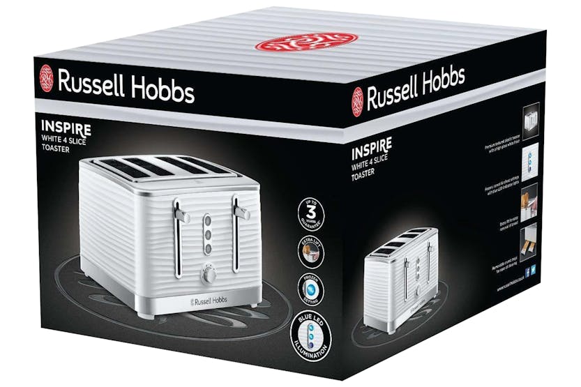 Russell Hobbs Inspire 4 Slice Toaster | 24380 | White