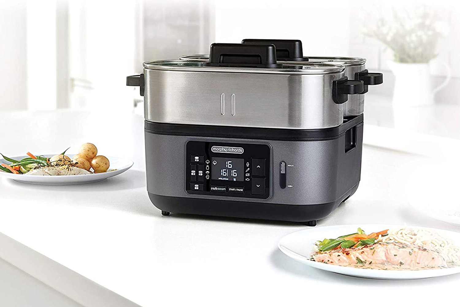 compact intellisteam food steamer