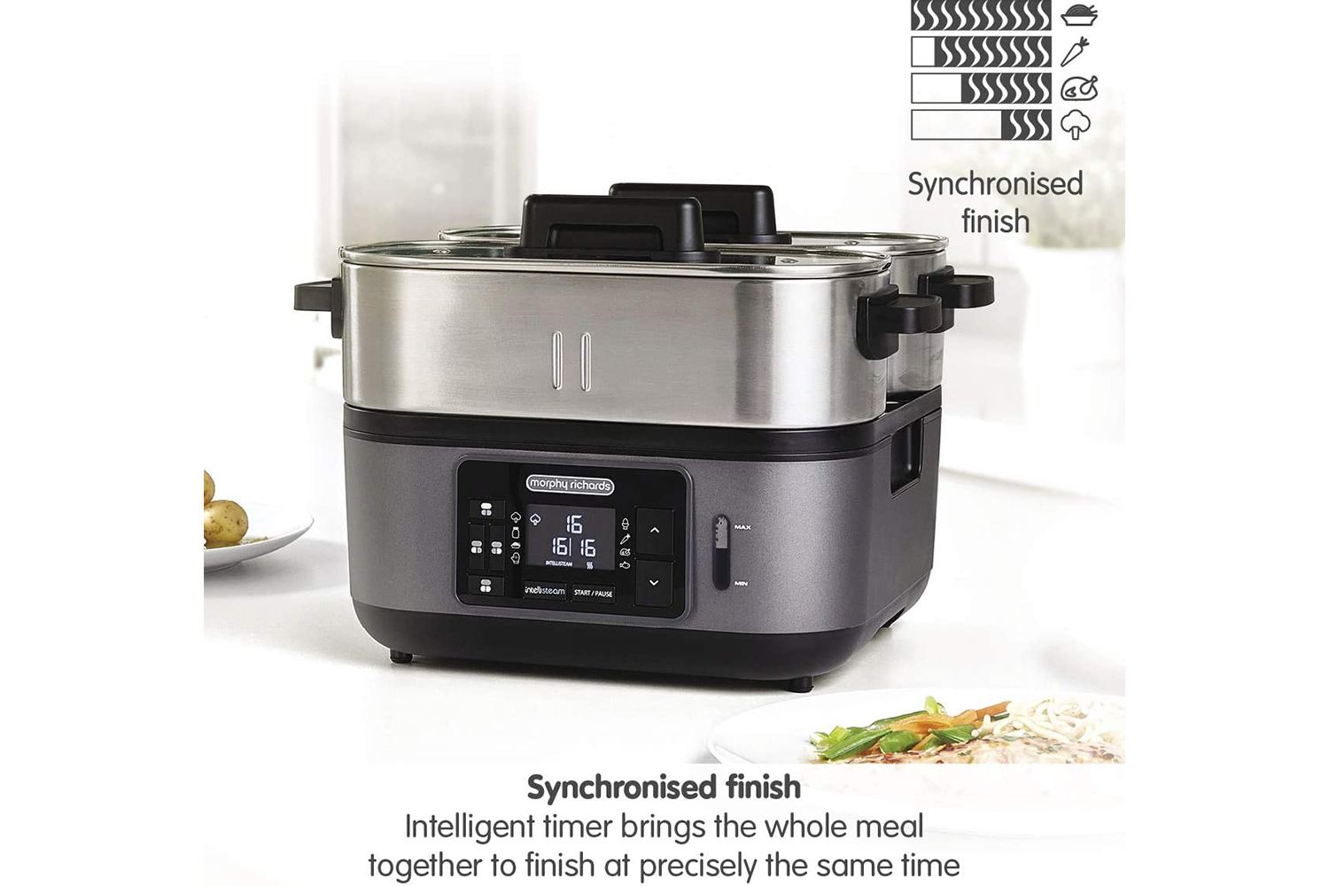 compact intellisteam food steamer