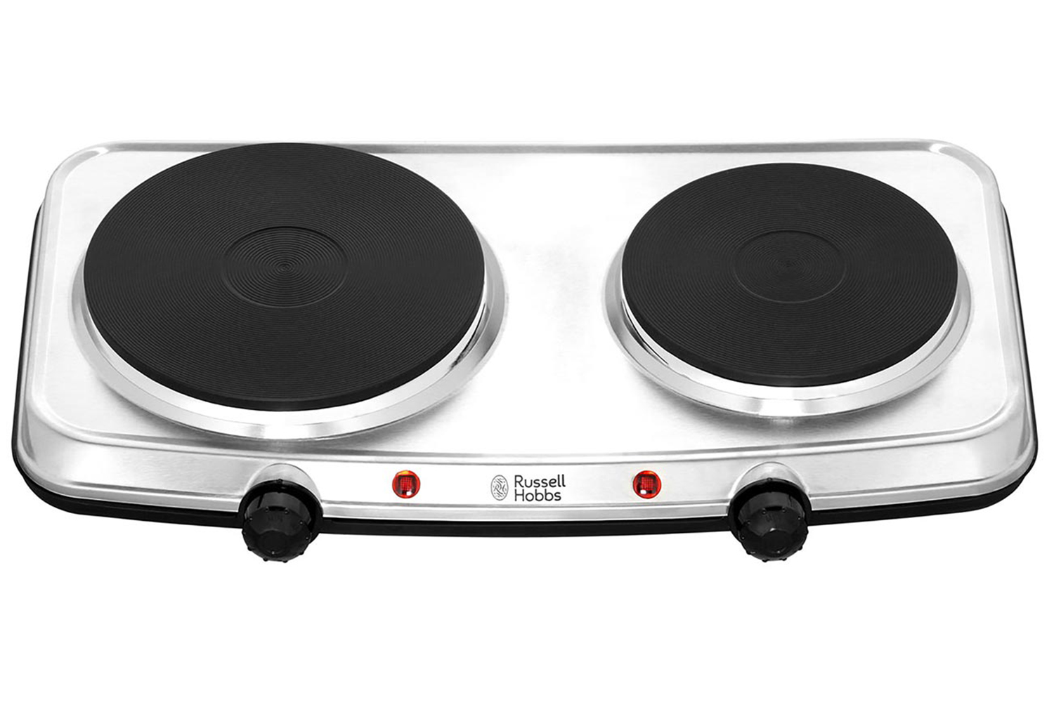 1500 W Russell Hobbs 2 Plate Mini Hot Plate Hob 15199 Stainless Steel 