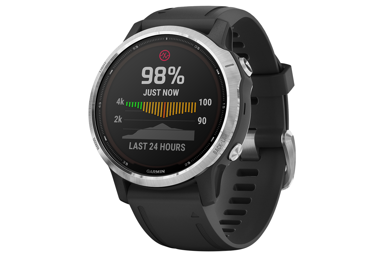 Garmin Fenix 6S Solar | Silver with Black Band | Ireland