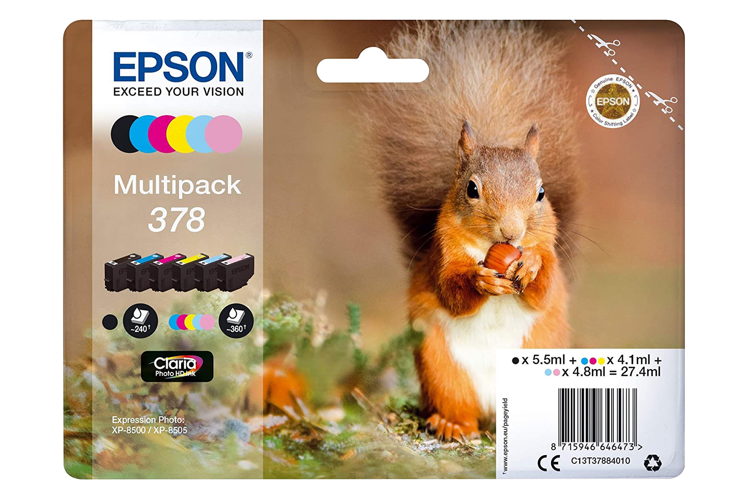 Epson 378 Squirrel Multipack Ink Cartridge