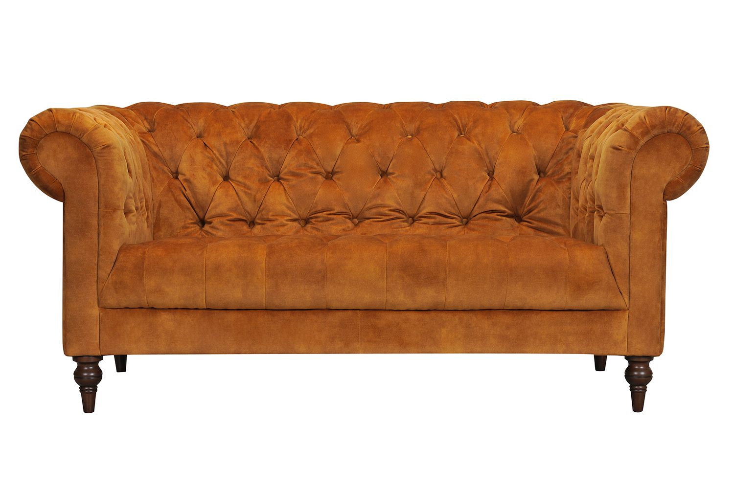 Franco 2 Seater Sofa | Velvet Fabric | Brown