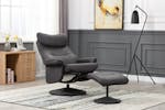 Levi Recliner with Footstool | Grey