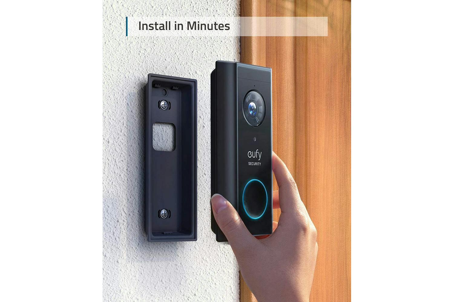 Eufy Security Video Doorbell 2K with Homebase (Battery-Powered) - Black