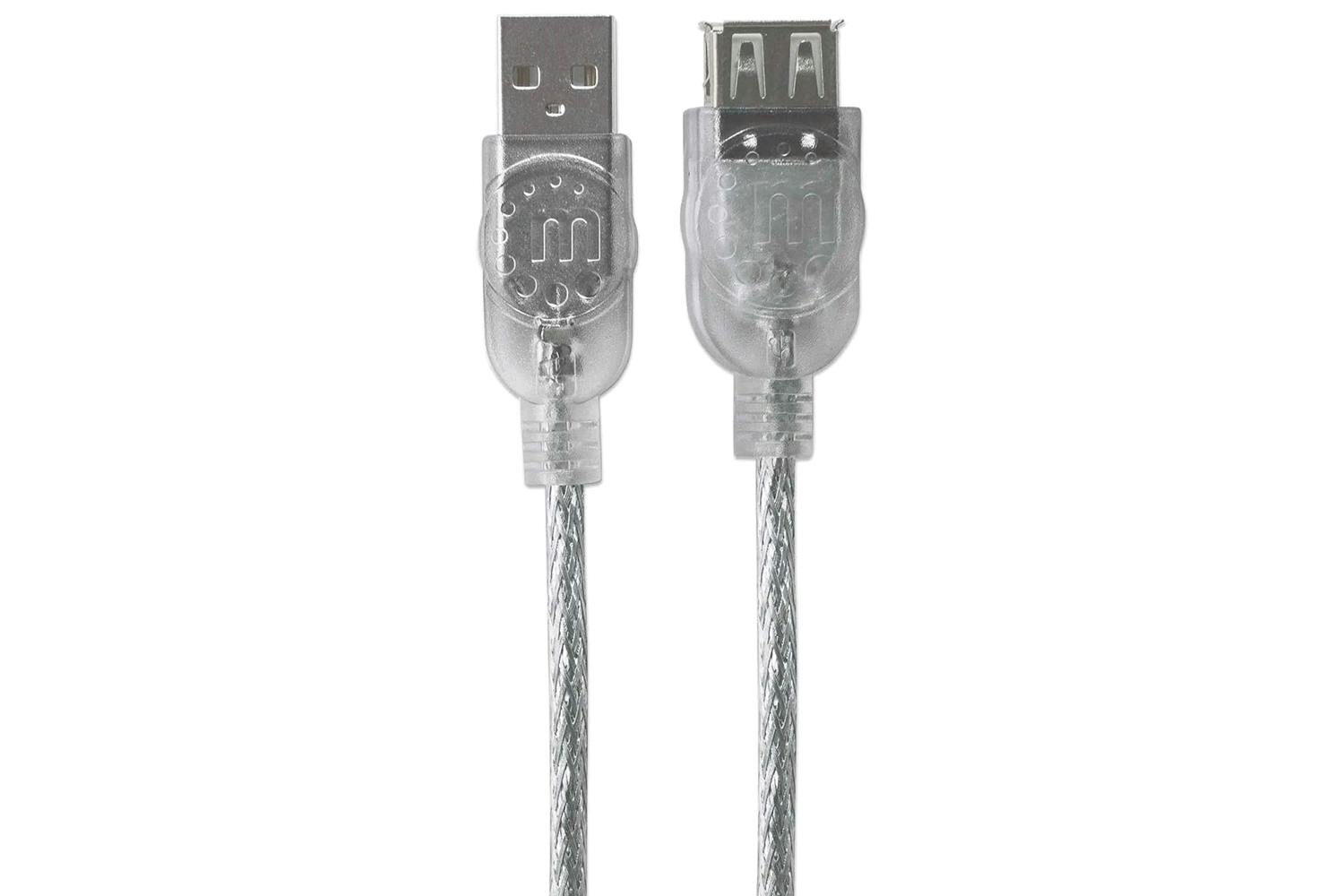 Manhattan Hi-Speed USB Extension Cable | Translucent Silver
