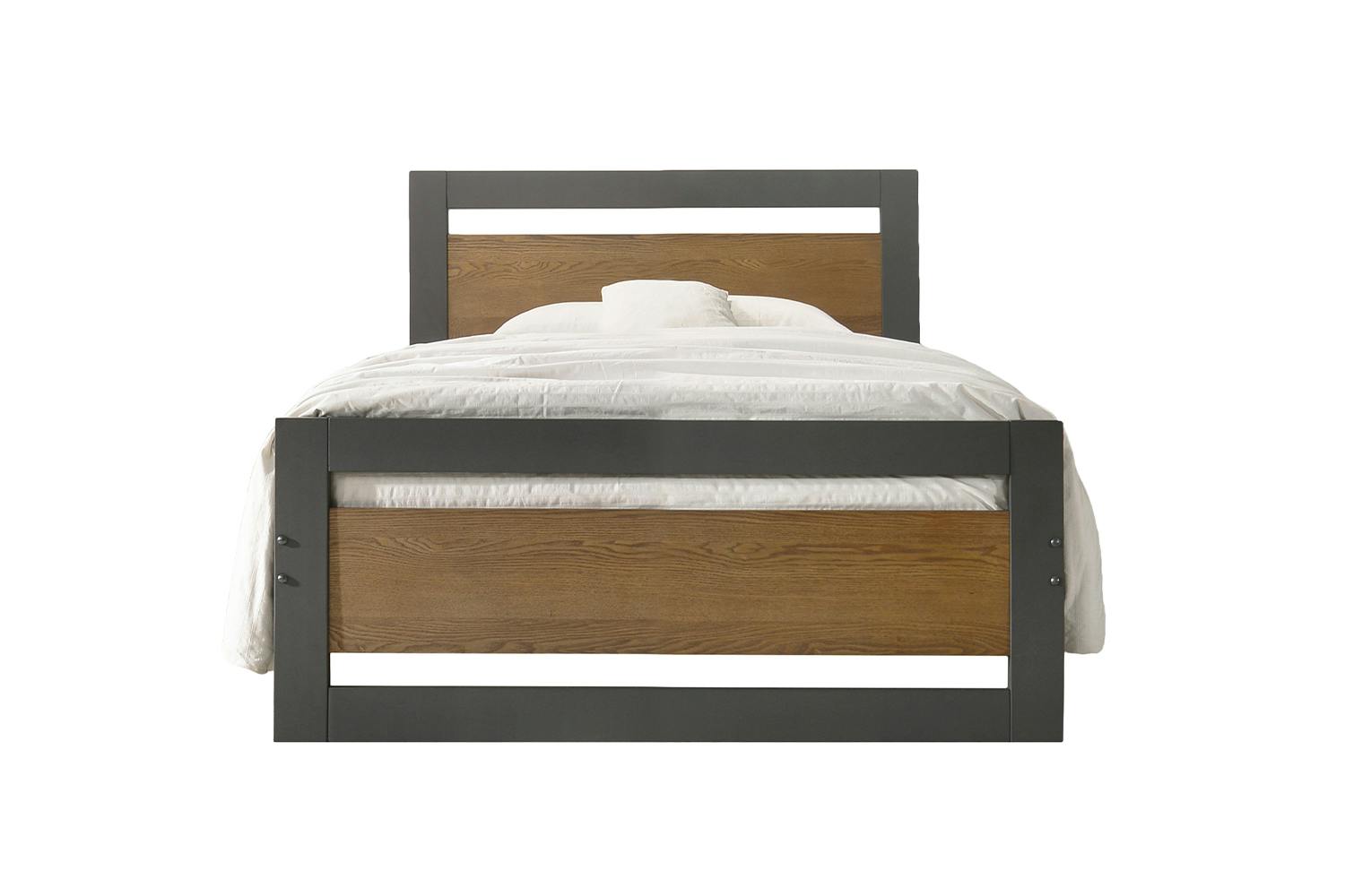 Alexis Bed Frame| Single | 3ft | Ash Charcoal & Wood