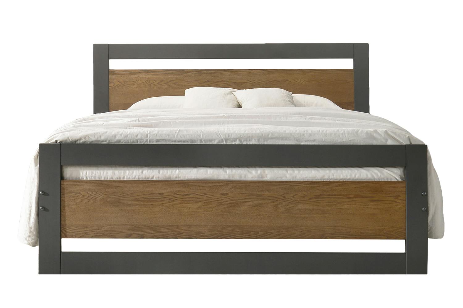 Alexis Bed Frame | Small Double | 4ft | Ash Charcoal & Wood
