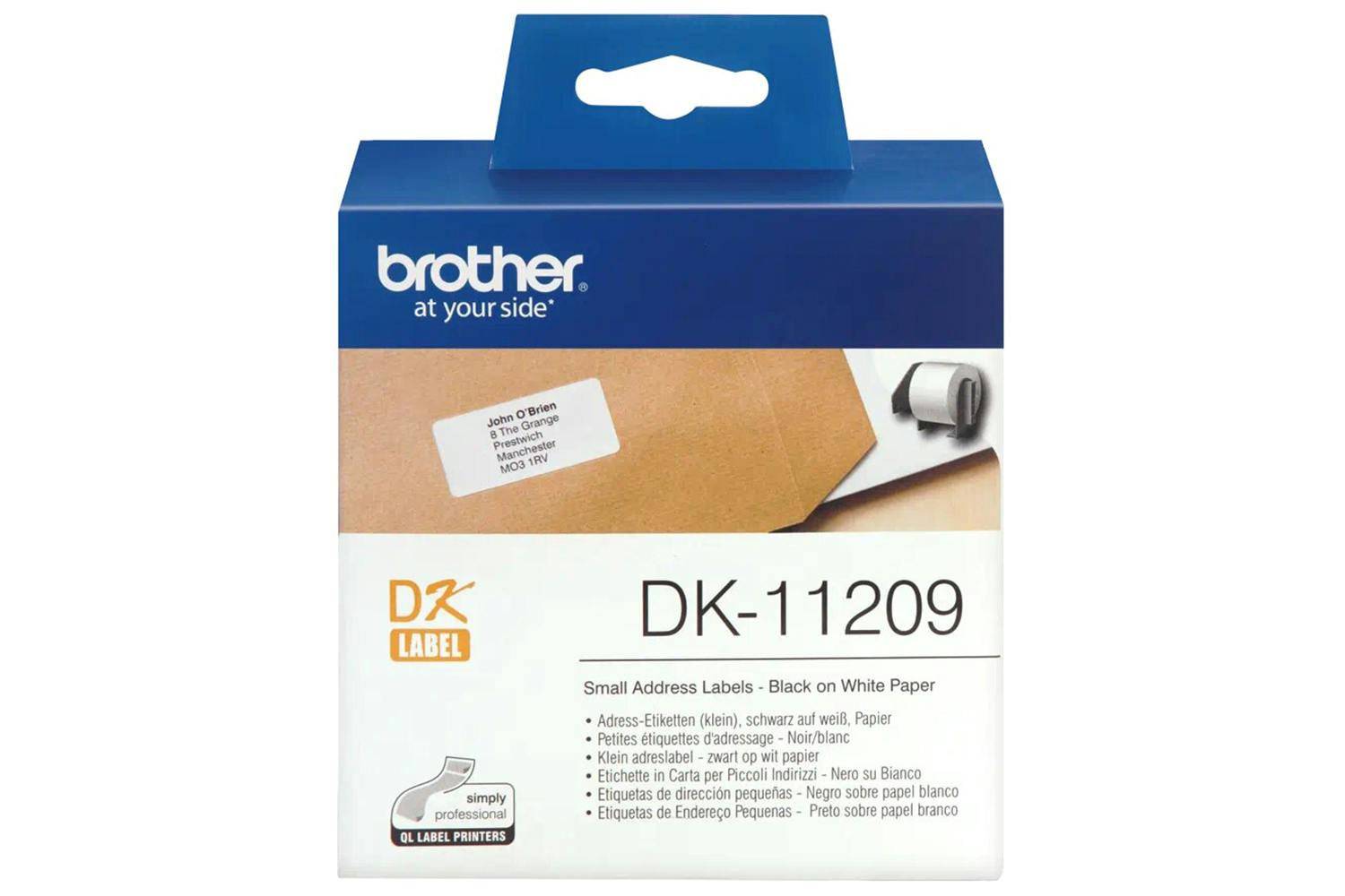 Brother DK-11209 Label Roll | 29 x 62mm | Black/White