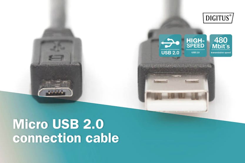 Digitus Premium USB 2.0 Connection USB-A to Micro-B Cable | 1m