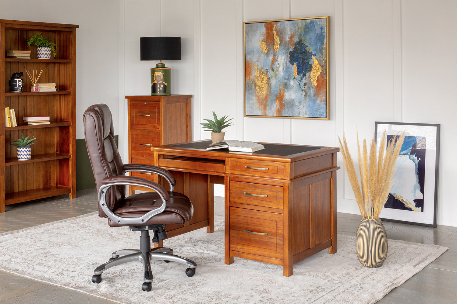 Small executive deals desk with drawers