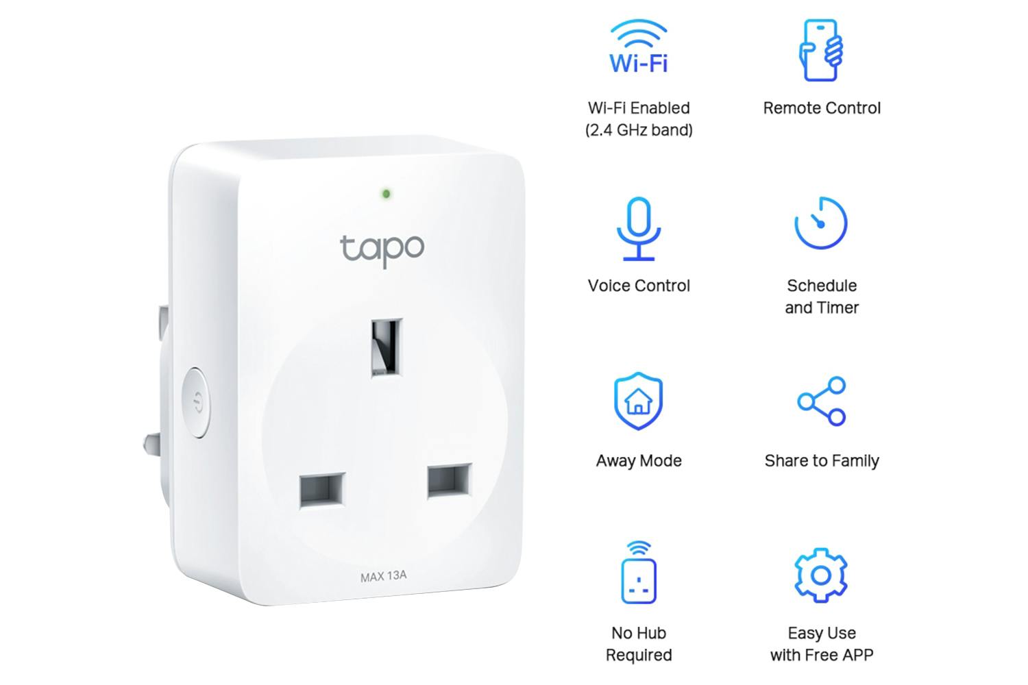 TP-Link Tapo Smart Plug Mini, Smart Home Wifi Outlet Works with Alexa Echo  & Google Home, No Hub Required, Remote Control Your Home Appliances from  Anywhere, New Tapo APP Needed P100 