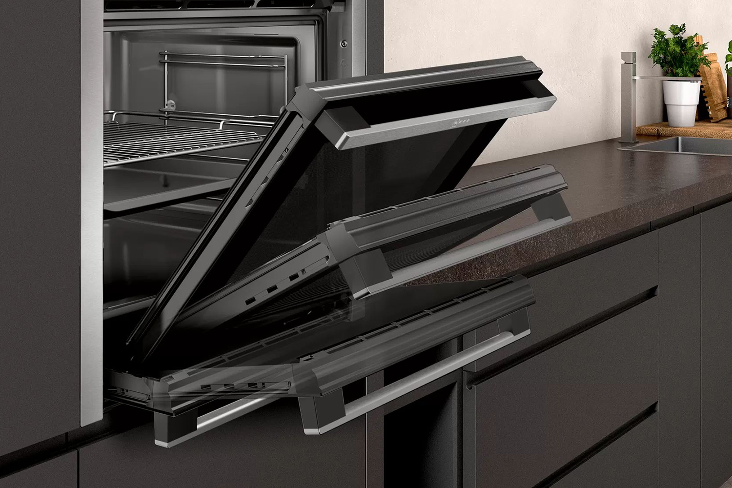 Neff tilt store and slide ovens