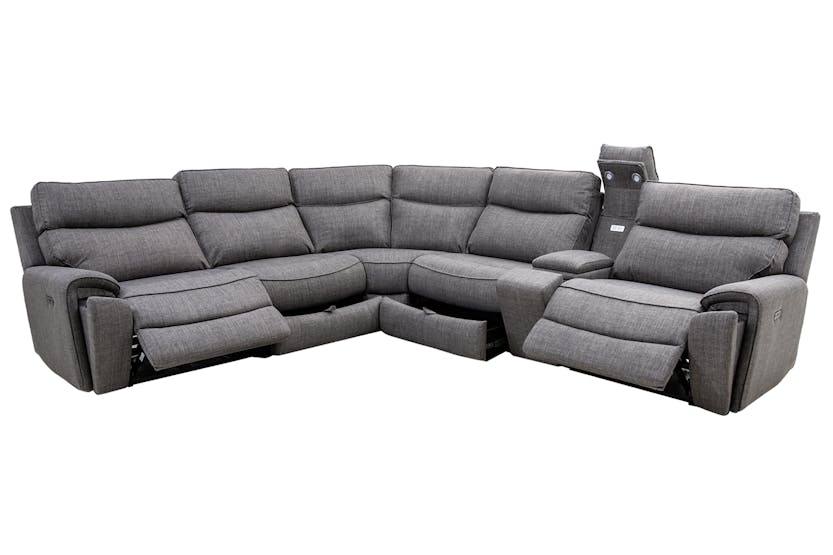 Mila Corner Sofa with Console | Power Recliner | Large