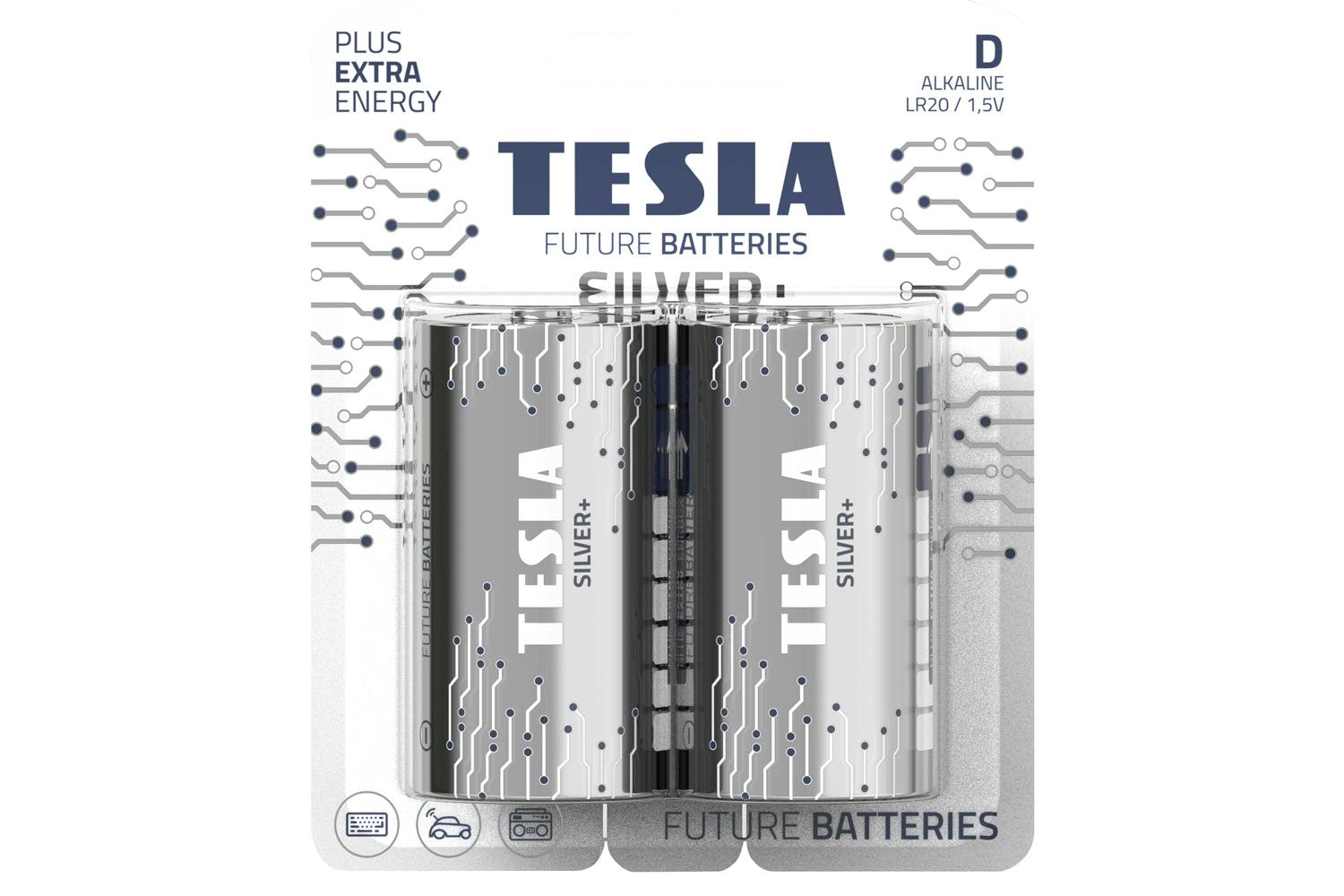 Tesla Silver+ D Battery | 2 Pcs of Pack