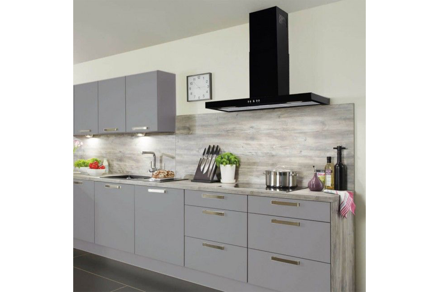 Luxair 80cm Slimline Flat Cooker Hood | LA80MODABLK