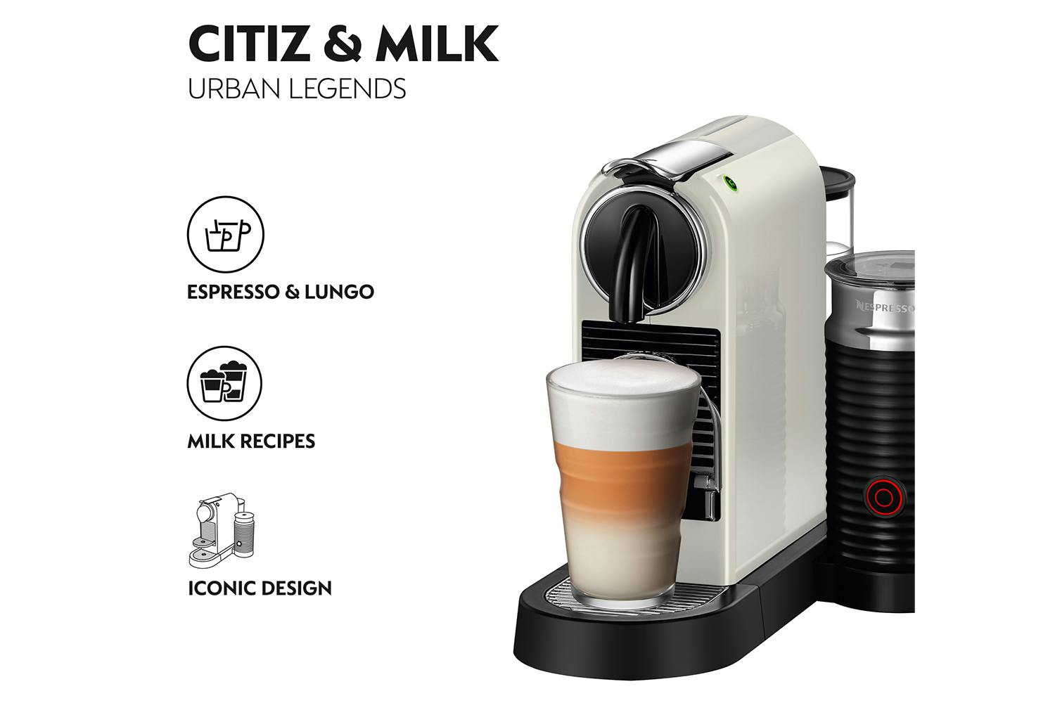 Nespresso 190 CitiZ and Milk Coffee Machine by Magimix, Cream