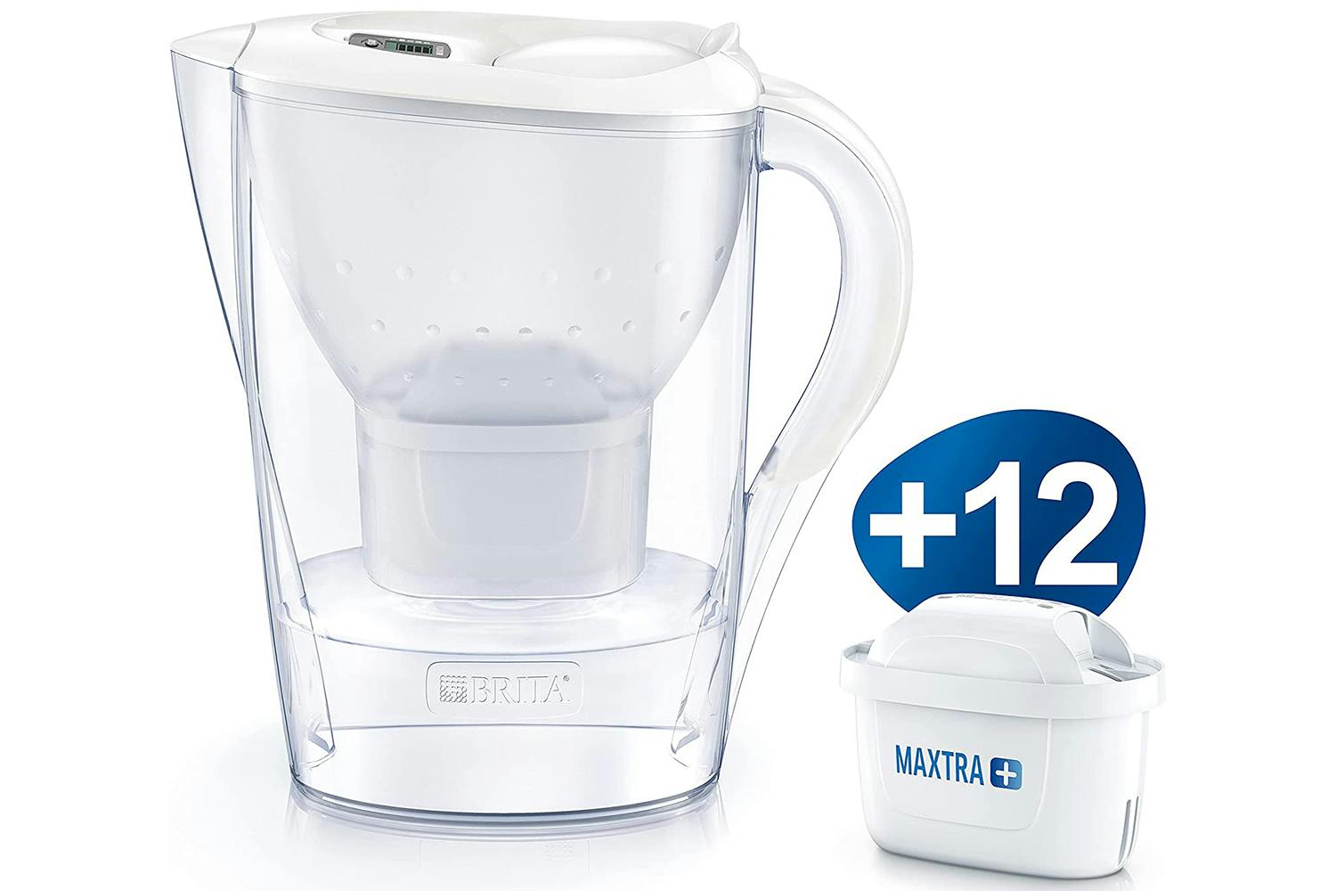 Brita Jahrespaket Cool weiß Marella Water Filter Jug Pack Maxtra+, Annual  (Pack of 12), White
