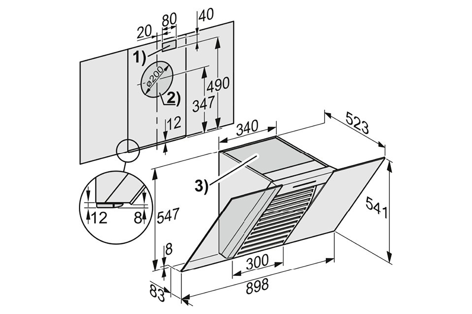 Miele 90cm Wall Mounted Cooker Hood DA6096W Ireland