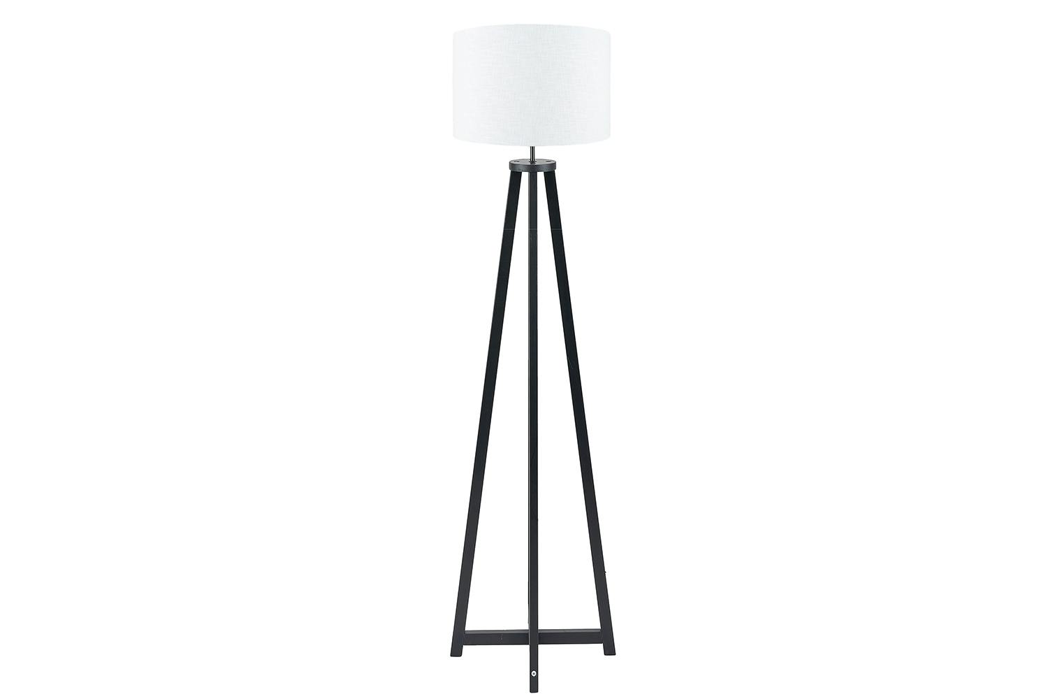 Tessa Floor Lamp | Black With White Shade