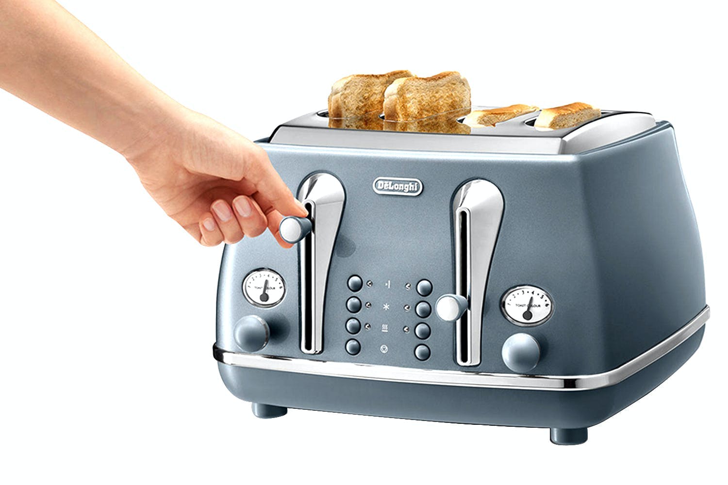 DeLonghi Icona Metallics 4 Slice Toaster CTOT4003.AZ Azure