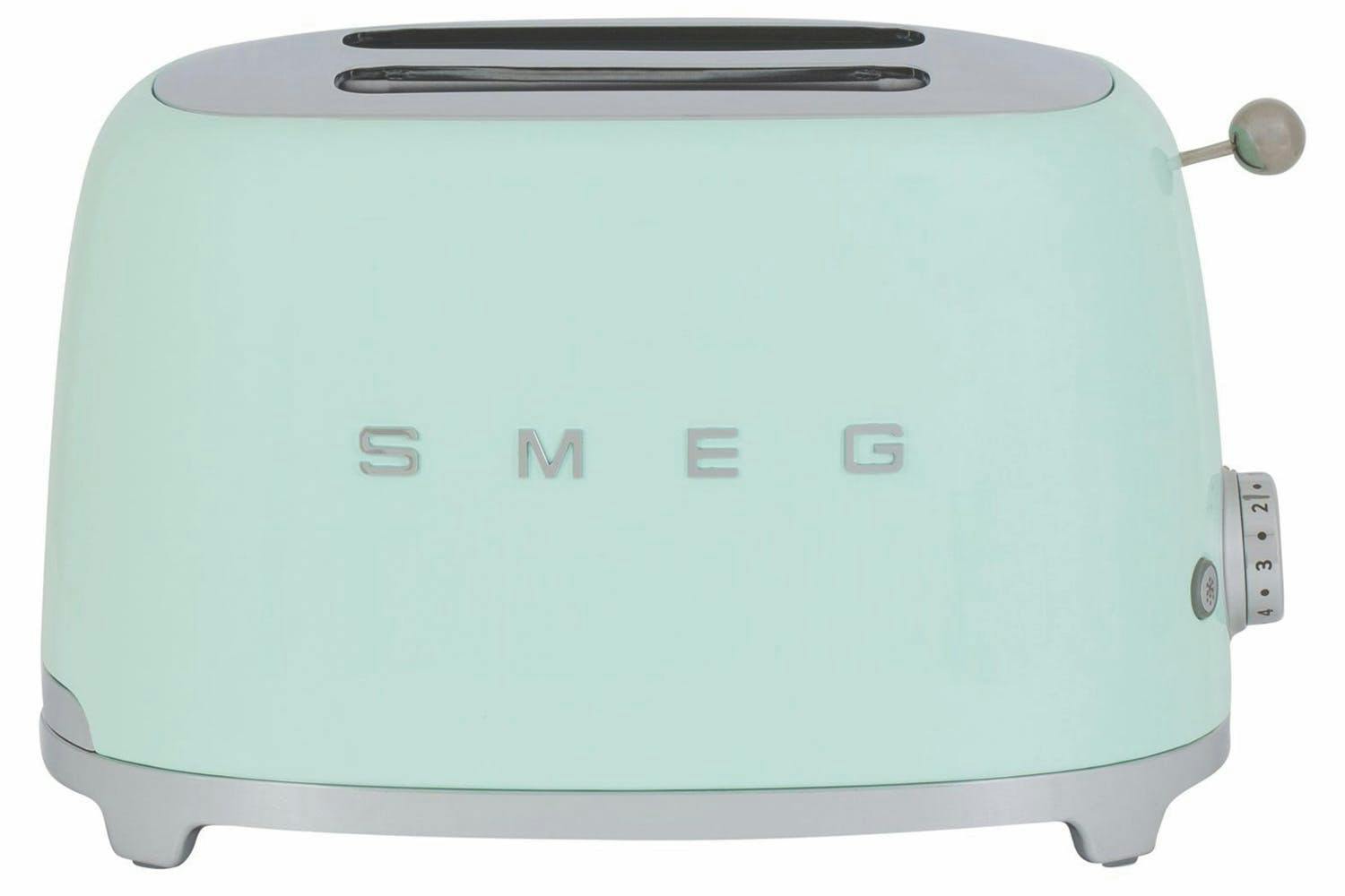 Smeg 50's Retro Style Aesthetic 2 Slice Toaster | TSF01PGUK | Pastel Green