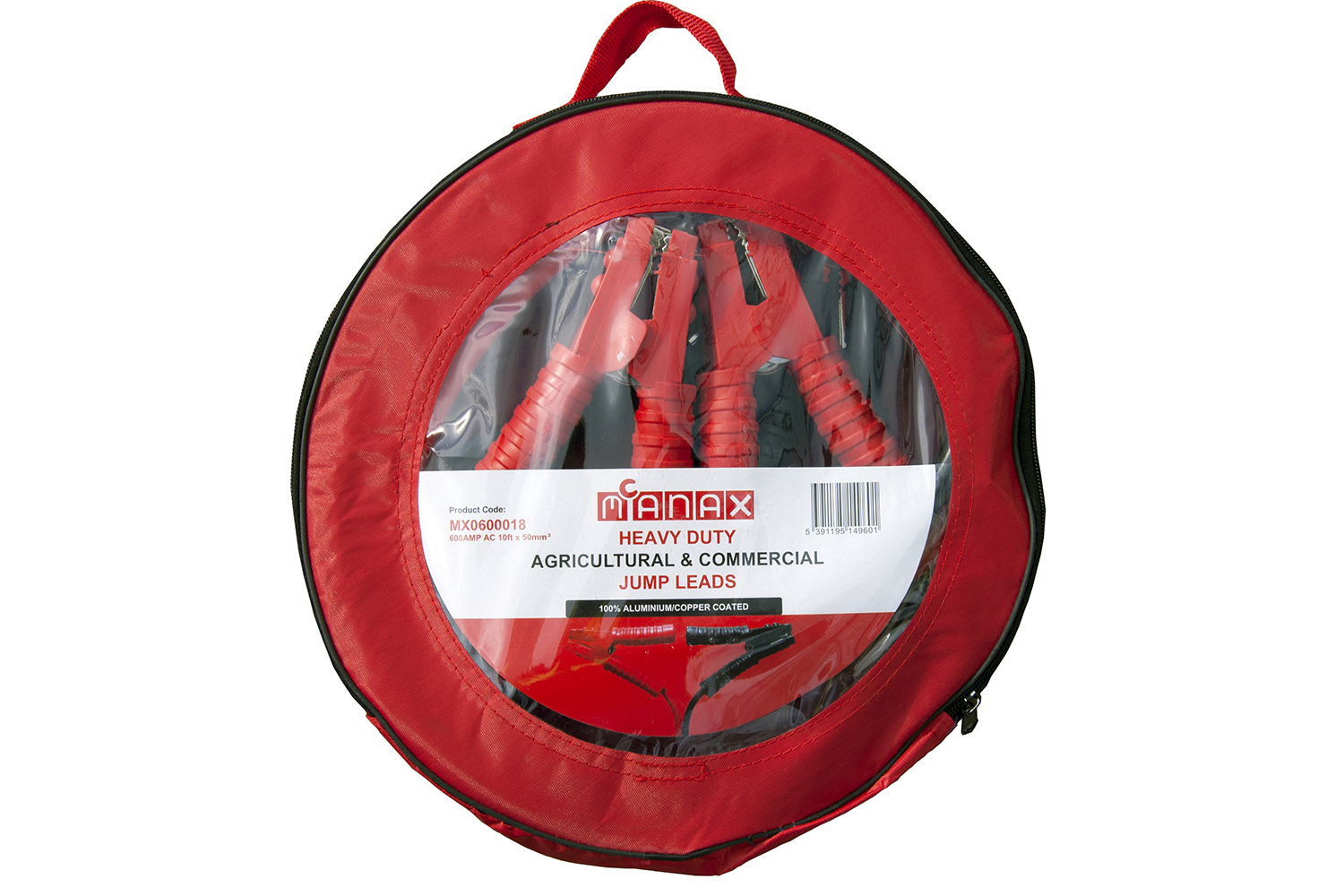 Mcanax 600AMP Aluminium Coated Jump Lead | 8ft x 35mm