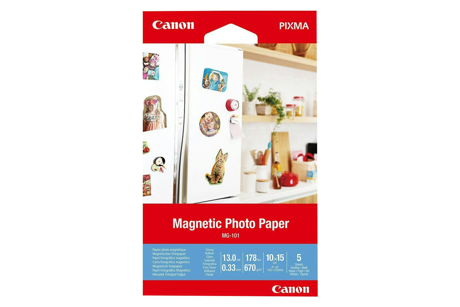 Canon MG-101 Magnetic 4x6" Photo Paper | 5 Sheets